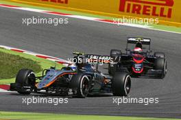 Sergio Perez (MEX) Sahara Force India F1 VJM08. 10.05.2015. Formula 1 World Championship, Rd 5, Spanish Grand Prix, Barcelona, Spain, Race Day.