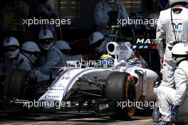 Felipe Massa (BRA), Williams F1 Team during pitstop 10.05.2015. Formula 1 World Championship, Rd 5, Spanish Grand Prix, Barcelona, Spain, Race Day.