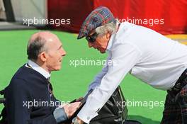 (L to R): Frank Williams (GBR) Williams Team Owner with Jackie Stewart (GBR). 10.05.2015. Formula 1 World Championship, Rd 5, Spanish Grand Prix, Barcelona, Spain, Race Day.