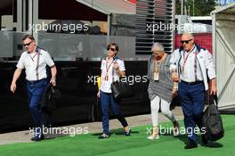 Claire Williams (GBR) Williams Deputy Team Principal with Mike O'Driscoll (GBR) Williams Group CEO (Left) and Edward Charlton (GBR) Williams Non-Executive Director (Right). 10.05.2015. Formula 1 World Championship, Rd 5, Spanish Grand Prix, Barcelona, Spain, Race Day.