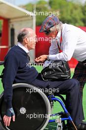 (L to R): Frank Williams (GBR) Williams Team Owner with Jackie Stewart (GBR). 10.05.2015. Formula 1 World Championship, Rd 5, Spanish Grand Prix, Barcelona, Spain, Race Day.