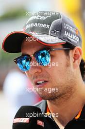 Sergio Perez (MEX) Sahara Force India F1. 07.05.2015. Formula 1 World Championship, Rd 5, Spanish Grand Prix, Barcelona, Spain, Preparation Day.