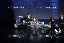 Toto Wolff and Lewis Hamilton (GBR) Mercedes AMG F1. 04.12.2015. FIA Prize Giving, Paris, France.