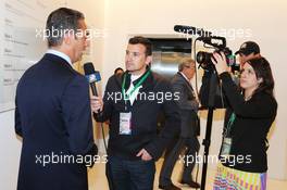 (L to R): Carlos Slim Domit (MEX) Chairman of America Movil with Will Buxton (GBR) NBS Sports Network TV Presenter. 21.01.2015.  Force India F1 Team Livery Reveal, Soumaya Museum, Mexico City, Mexico.