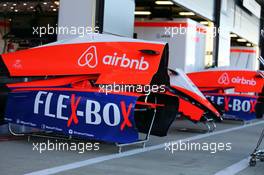 Manor Marussia F1 Team engine covers. 03.07.2015. Formula 1 World Championship, Rd 9, British Grand Prix, Silverstone, England, Practice Day.