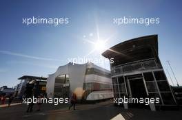 Sauber F1 Team motorhome. 03.07.2015. Formula 1 World Championship, Rd 9, British Grand Prix, Silverstone, England, Practice Day.