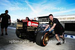 Jolyon Palmer (GBR) Lotus F1 E23 Test and Reserve Driver in the pits. 03.07.2015. Formula 1 World Championship, Rd 9, British Grand Prix, Silverstone, England, Practice Day.