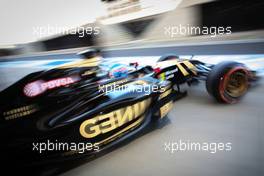 Jolyon Palmer (GBR) Lotus F1 E23 Test and Reserve Driver leaves the pits. 03.07.2015. Formula 1 World Championship, Rd 9, British Grand Prix, Silverstone, England, Practice Day.