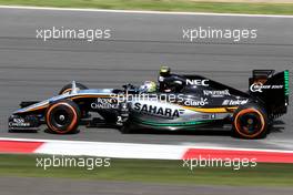 Sergio Perez (MEX) Sahara Force India F1 VJM08. 03.07.2015. Formula 1 World Championship, Rd 9, British Grand Prix, Silverstone, England, Practice Day.