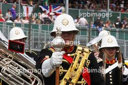 Pre race band on the grid. 05.07.2015. Formula 1 World Championship, Rd 9, British Grand Prix, Silverstone, England, Race Day.