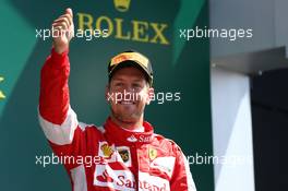 3rd place Sebastian Vettel (GER) Ferrari. 05.07.2015. Formula 1 World Championship, Rd 9, British Grand Prix, Silverstone, England, Race Day.