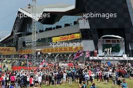 Fans at the podium. 05.07.2015. Formula 1 World Championship, Rd 9, British Grand Prix, Silverstone, England, Race Day.