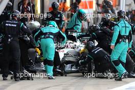 Lewis Hamilton (GBR), Mercedes AMG F1 Team during pitstop 05.07.2015. Formula 1 World Championship, Rd 9, British Grand Prix, Silverstone, England, Race Day.