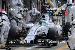 Felipe Massa (BRA), Williams F1 Team during pitstop 05.07.2015. Formula 1 World Championship, Rd 9, British Grand Prix, Silverstone, England, Race Day.