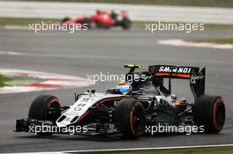 Sergio Perez (MEX) Sahara Force India F1 VJM08. 05.07.2015. Formula 1 World Championship, Rd 9, British Grand Prix, Silverstone, England, Race Day.