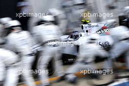 Valtteri Bottas (FIN), Williams F1 Team during pitstop 05.07.2015. Formula 1 World Championship, Rd 9, British Grand Prix, Silverstone, England, Race Day.