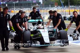 Lewis Hamilton (GBR) Mercedes AMG F1 W06. 04.07.2015. Formula 1 World Championship, Rd 9, British Grand Prix, Silverstone, England, Qualifying Day.