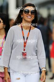 Fabiana Flosi (BRA), wife of Bernie Ecclestone (GBR). 04.07.2015. Formula 1 World Championship, Rd 9, British Grand Prix, Silverstone, England, Qualifying Day.