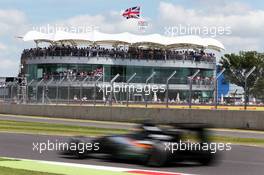 Sergio Perez (MEX) Sahara Force India F1 VJM08. 04.07.2015. Formula 1 World Championship, Rd 9, British Grand Prix, Silverstone, England, Qualifying Day.