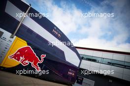 Red Bull Racing trucks in the paddock. 04.07.2015. Formula 1 World Championship, Rd 9, British Grand Prix, Silverstone, England, Qualifying Day.