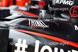 McLaren MP4-30 of Jenson Button (GBR) McLaren. 04.07.2015. Formula 1 World Championship, Rd 9, British Grand Prix, Silverstone, England, Qualifying Day.