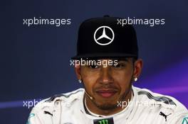 Lewis Hamilton (GBR) Mercedes AMG F1 in the FIA Press Conference. 04.07.2015. Formula 1 World Championship, Rd 9, British Grand Prix, Silverstone, England, Qualifying Day.
