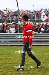 Will Stevens (GBR) Manor Marussia F1 Team on the drivers parade. 05.07.2015. Formula 1 World Championship, Rd 9, British Grand Prix, Silverstone, England, Race Day.
