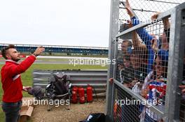 Will Stevens (GBR) Manor Marussia F1 Team with fans. 05.07.2015. Formula 1 World Championship, Rd 9, British Grand Prix, Silverstone, England, Race Day.