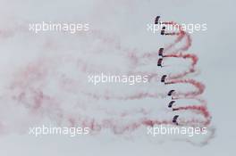 Royal Air Force Falcons Parachute Display Team. 05.07.2015. Formula 1 World Championship, Rd 9, British Grand Prix, Silverstone, England, Race Day.