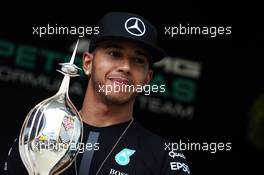 Lewis Hamilton (GBR) Mercedes AMG F1 receives the Hawthorn Memorial Trophy. 02.07.2015. Formula 1 World Championship, Rd 9, British Grand Prix, Silverstone, England, Preparation Day.