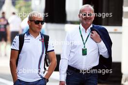 (L to R): Valtteri Bottas (FIN) Williams with Didier Coton (BEL) Driver Manager. 24.07.2015. Formula 1 World Championship, Rd 10, Hungarian Grand Prix, Budapest, Hungary, Practice Day.