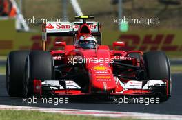 Kimi Raikkonen (FIN) Ferrari SF15-T. 24.07.2015. Formula 1 World Championship, Rd 10, Hungarian Grand Prix, Budapest, Hungary, Practice Day.