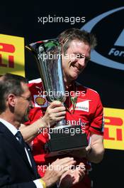 James Allison (GBR) Ferrari Chassis Technical Director celebrates on the podium. 26.07.2015. Formula 1 World Championship, Rd 10, Hungarian Grand Prix, Budapest, Hungary, Race Day.