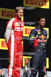 Sebastian Vettel (GER), Scuderia Ferrari and Daniel Ricciardo (AUS), Red Bull Racing  26.07.2015. Formula 1 World Championship, Rd 10, Hungarian Grand Prix, Budapest, Hungary, Race Day.