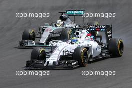 Felipe Massa (BRA), Williams F1 Team and Lewis Hamilton (GBR), Mercedes AMG F1 Team  26.07.2015. Formula 1 World Championship, Rd 10, Hungarian Grand Prix, Budapest, Hungary, Race Day.