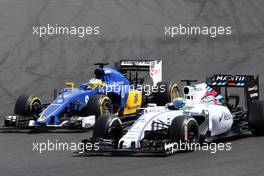 Marcus Ericsson (SWE), Sauber F1 Team and Felipe Massa (BRA), Williams F1 Team  26.07.2015. Formula 1 World Championship, Rd 10, Hungarian Grand Prix, Budapest, Hungary, Race Day.