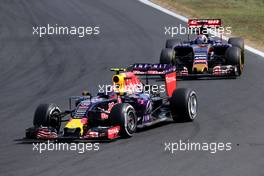 Daniil Kvyat (RUS), Red Bull Racing and Max Verstappen (NL), Scuderia Toro Rosso  26.07.2015. Formula 1 World Championship, Rd 10, Hungarian Grand Prix, Budapest, Hungary, Race Day.