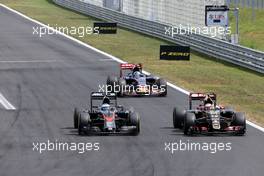 Fernando Alonso (ESP), McLaren Honda and Pastor Maldonado (VEN), Lotus F1 Team  26.07.2015. Formula 1 World Championship, Rd 10, Hungarian Grand Prix, Budapest, Hungary, Race Day.