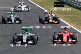 Nico Rosberg (GER), Mercedes AMG F1 Team Kimi Raikkonen (FIN), Scuderia Ferrari  26.07.2015. Formula 1 World Championship, Rd 10, Hungarian Grand Prix, Budapest, Hungary, Race Day.