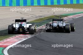 Valtteri Bottas (FIN), Williams F1 Team and Lewis Hamilton (GBR), Mercedes AMG F1 Team  26.07.2015. Formula 1 World Championship, Rd 10, Hungarian Grand Prix, Budapest, Hungary, Race Day.