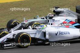 Felipe Massa (BRA), Williams F1 Team and Lewis Hamilton (GBR), Mercedes AMG F1 Team  26.07.2015. Formula 1 World Championship, Rd 10, Hungarian Grand Prix, Budapest, Hungary, Race Day.