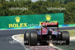 Max Verstappen (NLD) Scuderia Toro Rosso STR10 sends sparks flying. 25.07.2015. Formula 1 World Championship, Rd 10, Hungarian Grand Prix, Budapest, Hungary, Qualifying Day.