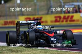Fernando Alonso (ESP) McLaren MP4-30. 25.07.2015. Formula 1 World Championship, Rd 10, Hungarian Grand Prix, Budapest, Hungary, Qualifying Day.