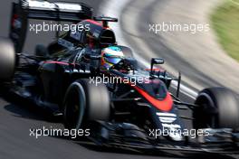 Fernando Alonso (ESP), McLaren Honda  25.07.2015. Formula 1 World Championship, Rd 10, Hungarian Grand Prix, Budapest, Hungary, Qualifying Day.