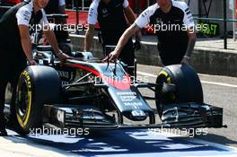 McLaren MP4-30 front wing. 25.07.2015. Formula 1 World Championship, Rd 10, Hungarian Grand Prix, Budapest, Hungary, Qualifying Day.