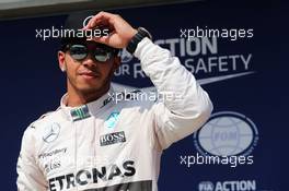 Lewis Hamilton (GBR) Mercedes AMG F1 celebrates his pole position in parc ferme. 25.07.2015. Formula 1 World Championship, Rd 10, Hungarian Grand Prix, Budapest, Hungary, Qualifying Day.