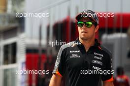 Sergio Perez (MEX) Sahara Force India F1. 23.07.2015. Formula 1 World Championship, Rd 10, Hungarian Grand Prix, Budapest, Hungary, Preparation Day.