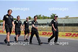 Alan Permane (GBR) Lotus F1 Team Trackside Operations  and Ayao Komatsu (JPN), Lotus F1 Team   23.07.2015. Formula 1 World Championship, Rd 10, Hungarian Grand Prix, Budapest, Hungary, Preparation Day.
