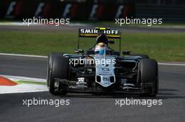 Sergio Perez (MEX) Sahara Force India F1 VJM08. 04.09.2015. Formula 1 World Championship, Rd 12, Italian Grand Prix, Monza, Italy, Practice Day.