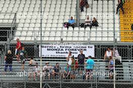 A banner in support of the Monza circuit. 04.09.2015. Formula 1 World Championship, Rd 12, Italian Grand Prix, Monza, Italy, Practice Day.